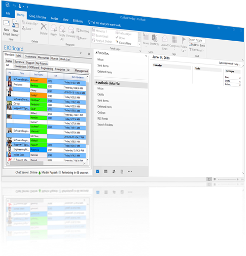 In Out Status Board Application for Microsoft Outlook