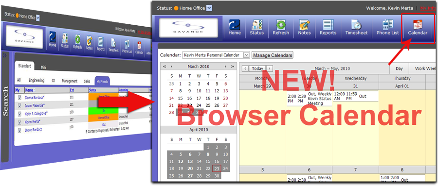 New Browser Calendar