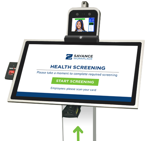 Health Screening kiosk with temperature scanner and UV cleaner