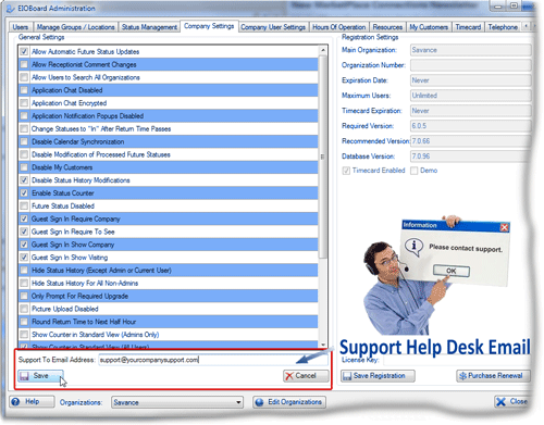Support Help Desk Email
