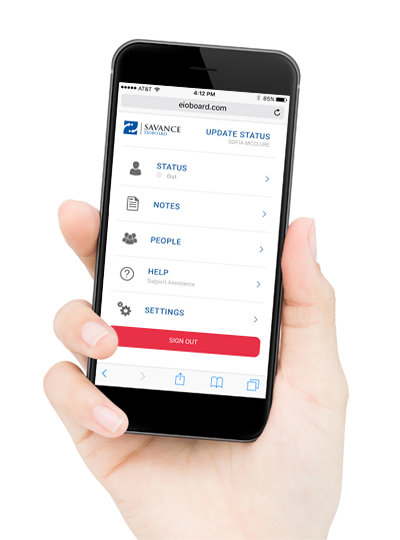 EIOBoard Mobile Interface - Home Screenshot