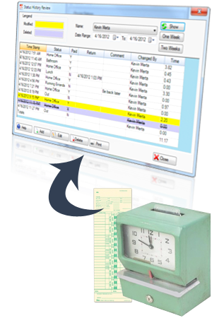 Electronic timesheet solution - replace paper- and punch-clock based time tracking