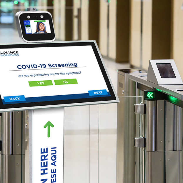 Control access through doors or turnstile based on COVID screening results